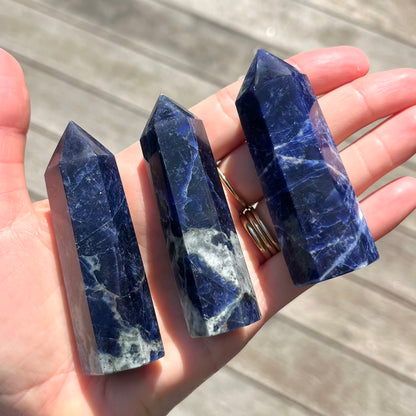 Sodalite Small Tower Crystal - Insight, Calm, Grounding