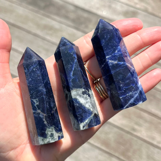 Sodalite Small Tower Crystal - Insight, Calm, Grounding