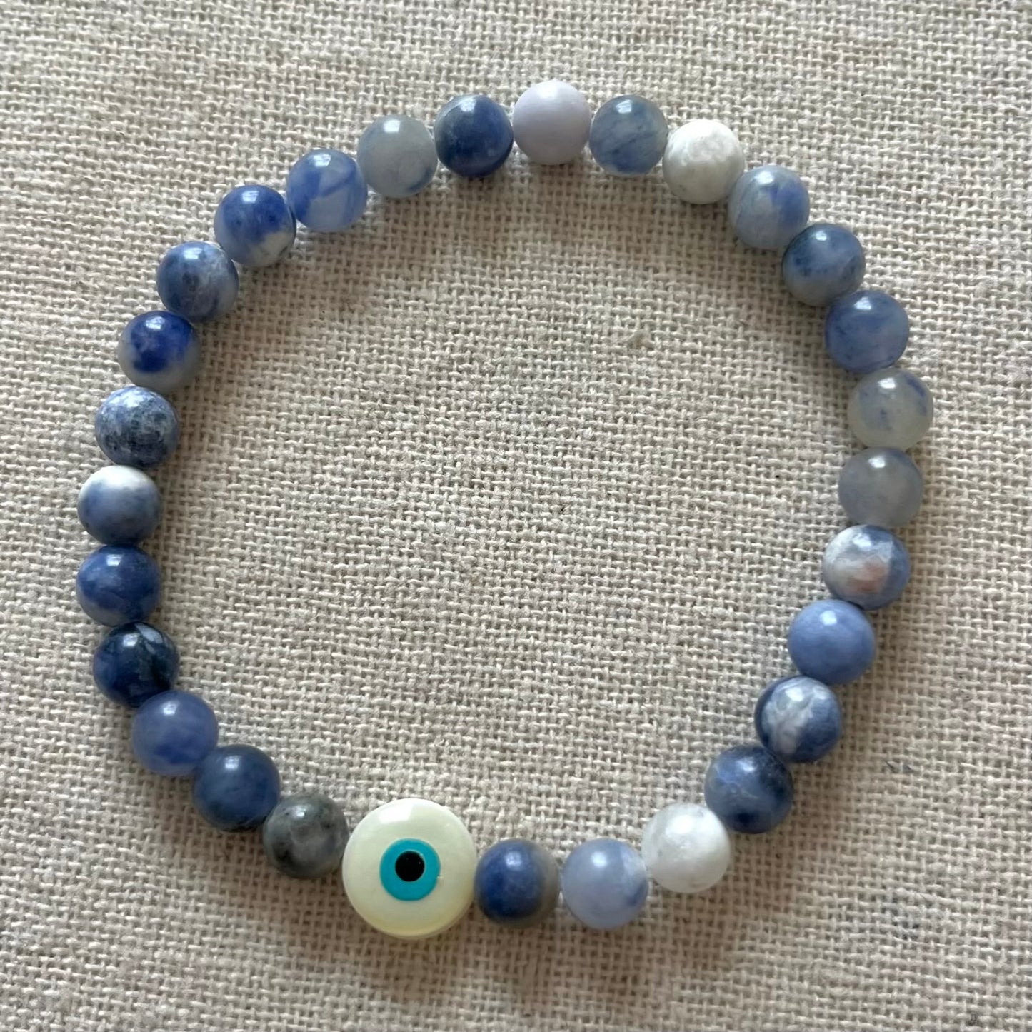 Aegean Evil Eye Protection Bracelet - Sodalite