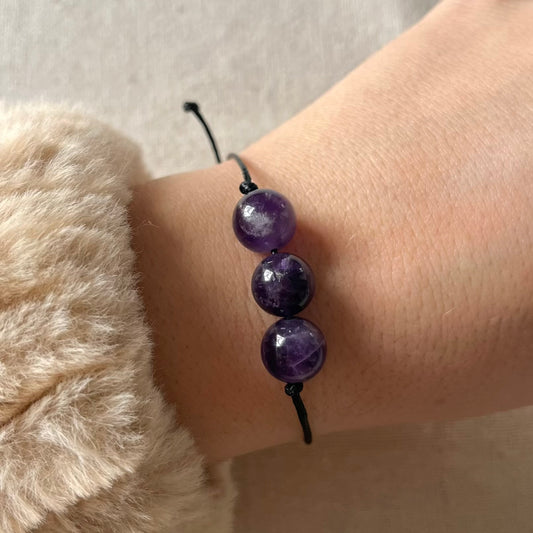 Trinity Cord Bracelet - Amethyst