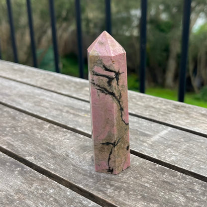 Rhodonite Point Crystal - Compassion, Love
