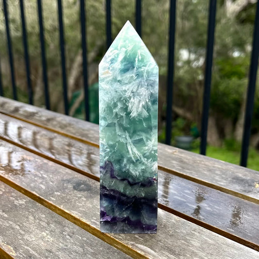 Candy Fluorite Large Tower Crystal - Vibrant, Clarifying, Uplifting