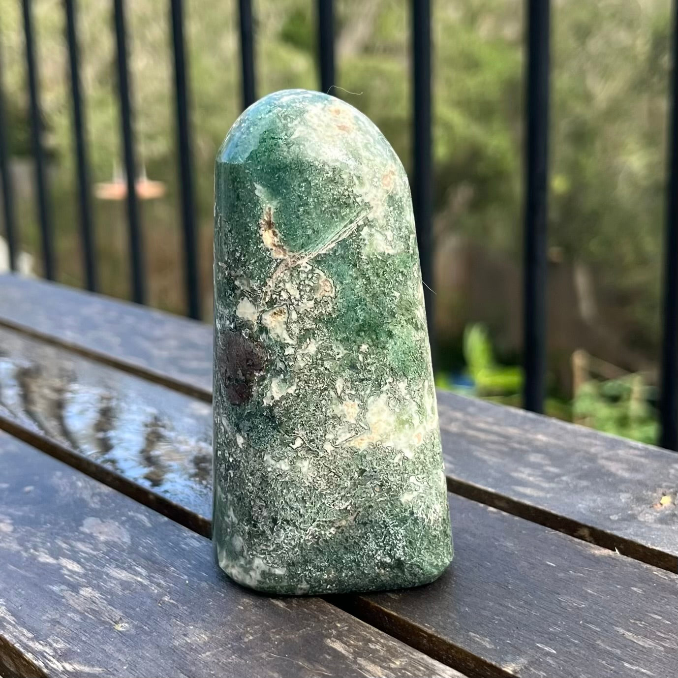 Moss Agate Medium Freeform Crystal - Protection, Harmony