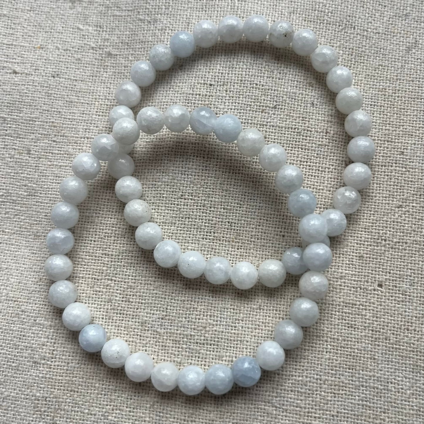 Celestite 6mm Beaded Bracelet - Ethereal