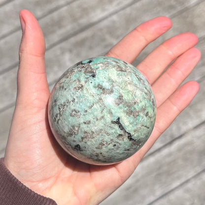 Amazonite Large Sphere Crystal - Calming, Balance, Empowering