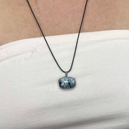 Prosperity Pendant - Blue Fire Agate