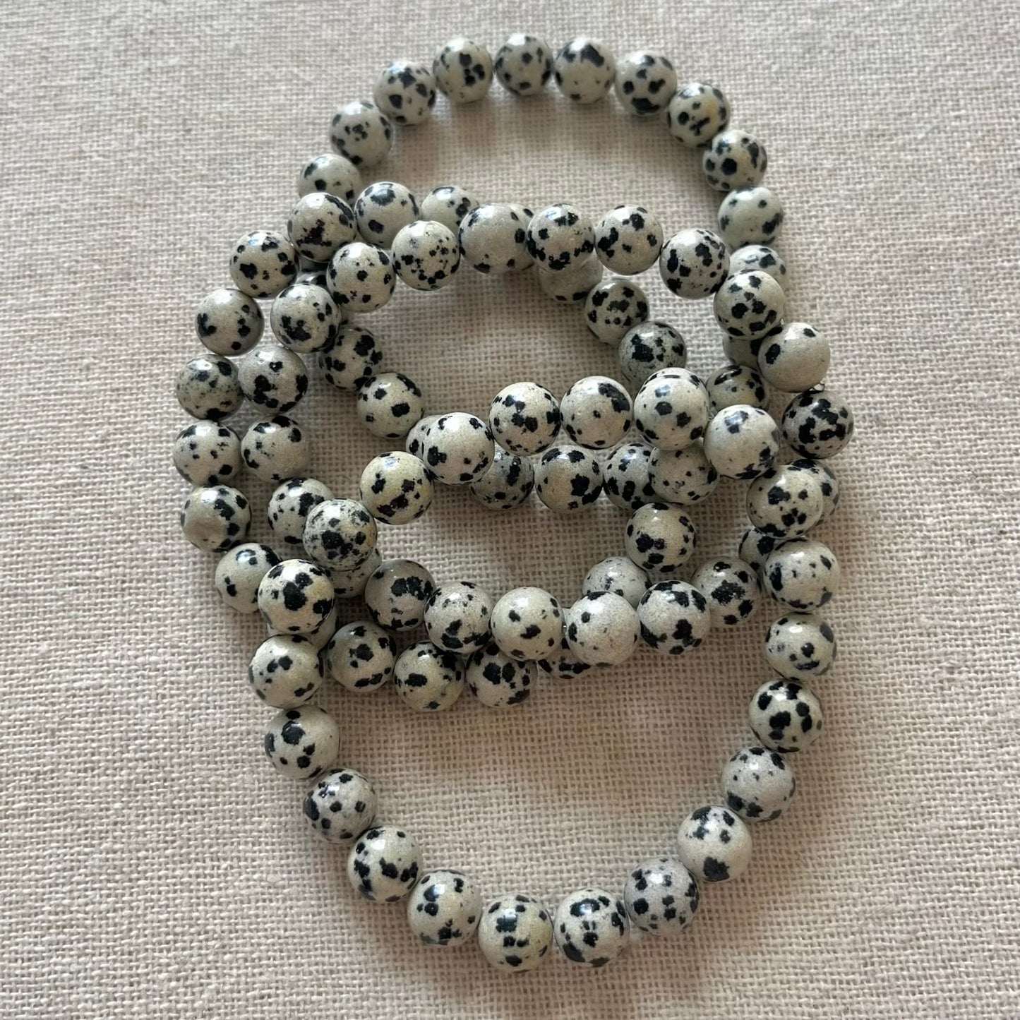Dalmatian Jasper 8mm Beaded Bracelet - Playful