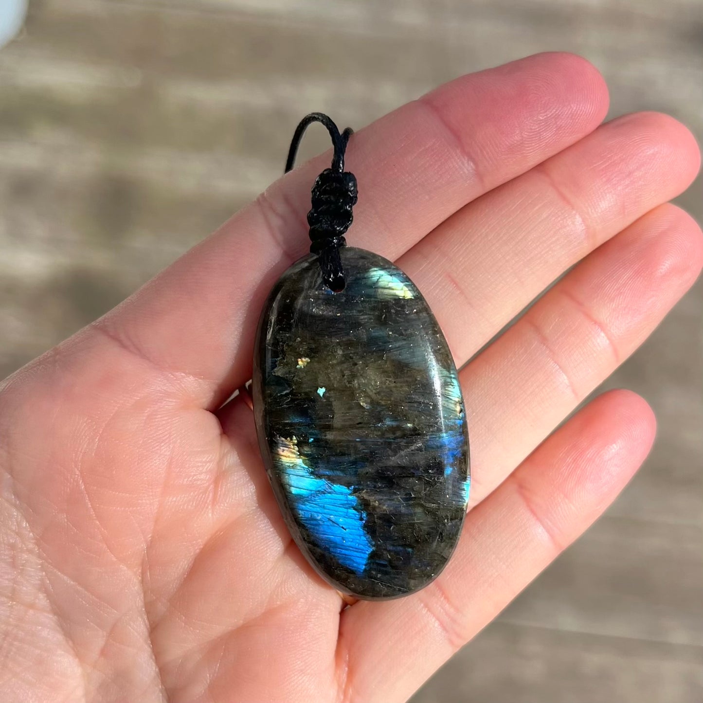 Labradorite Oval Large Pendant - ONE OF A KIND