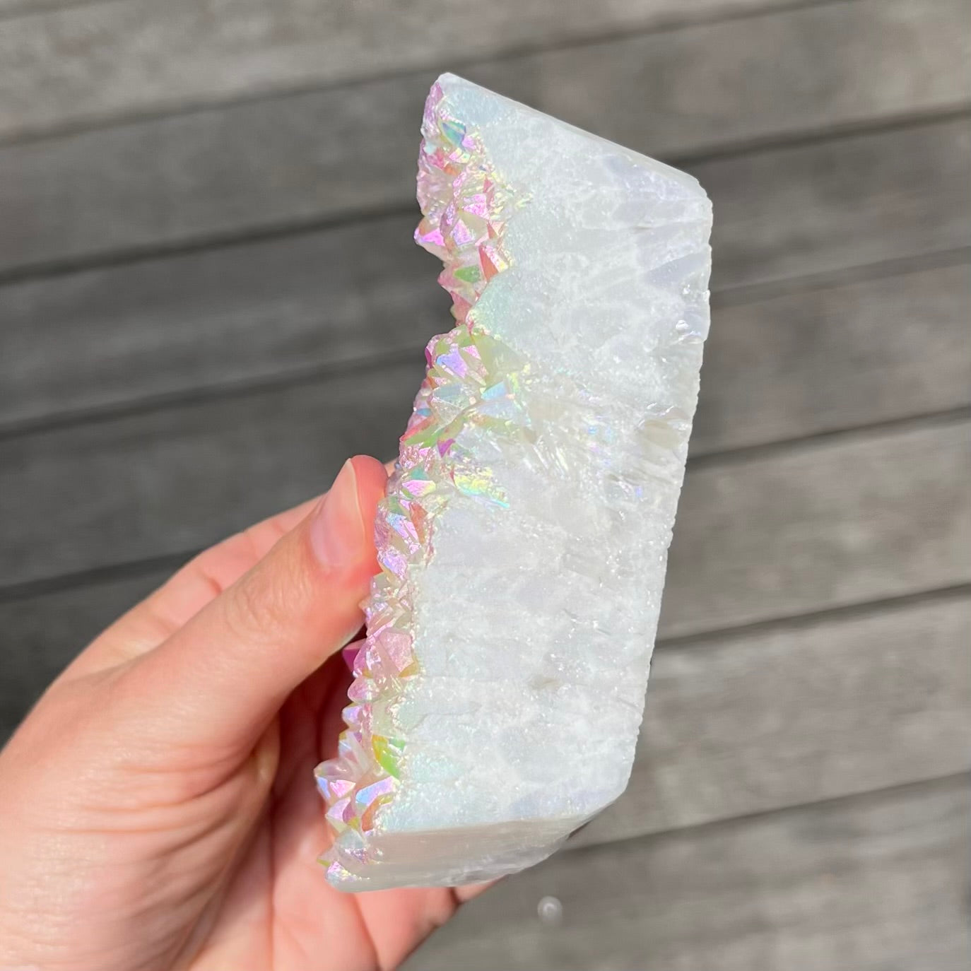 Angel Aura Quartz Medium Raw Crystal - Ethereal, Uplifting, High-Vibe