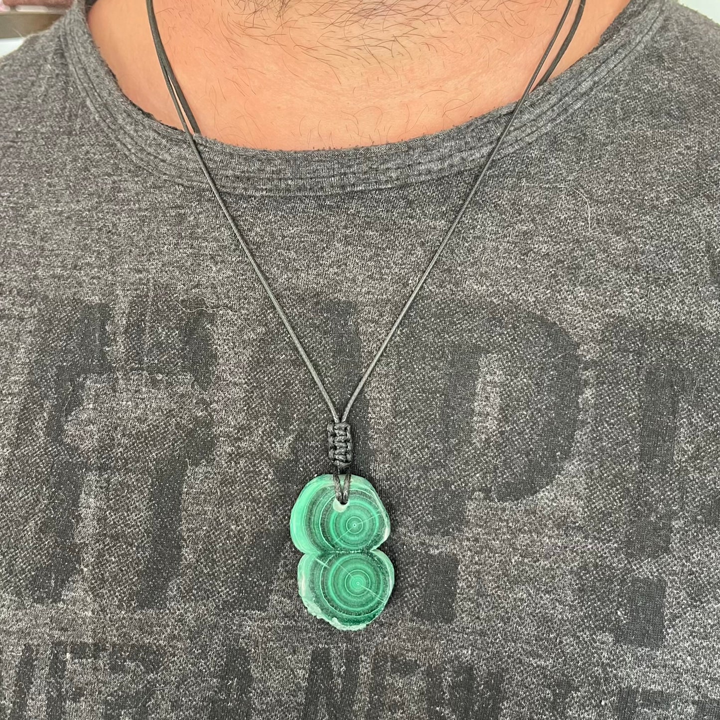 Malachite Swirl Pendant - ONE OF A KIND