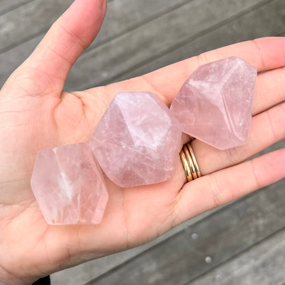 Rose Quartz Faceted Crystal - Loving, Nurturing, Harmonizing