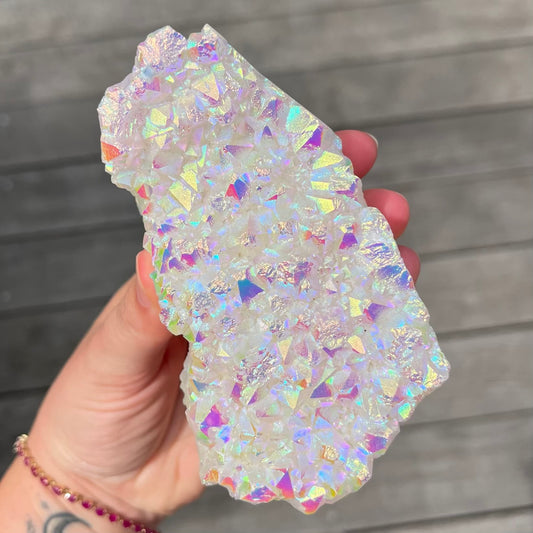 Angel Aura Quartz Medium Raw Crystal - Ethereal, Uplifting, High-Vibe