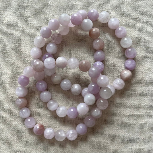 Kunzite 8mm Beaded Bracelet - Emotional Healing