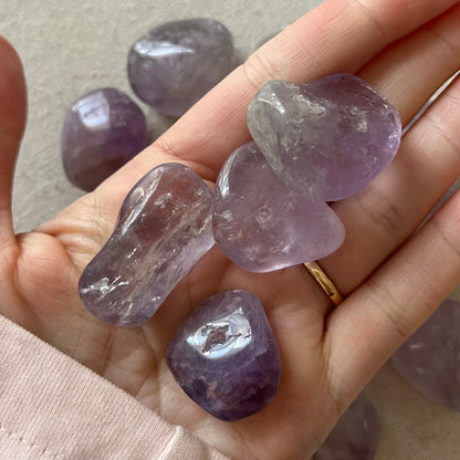 Amethyst Tumble Stone - Calming, Protective, Balancing