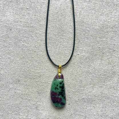 Ruby Zoisite Pendant - ONE OF A KIND