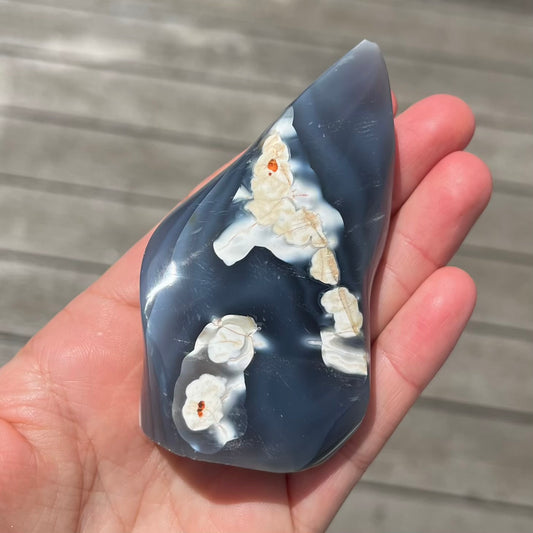 Orca Agate Medium Flame Crystal - Strength, Focus