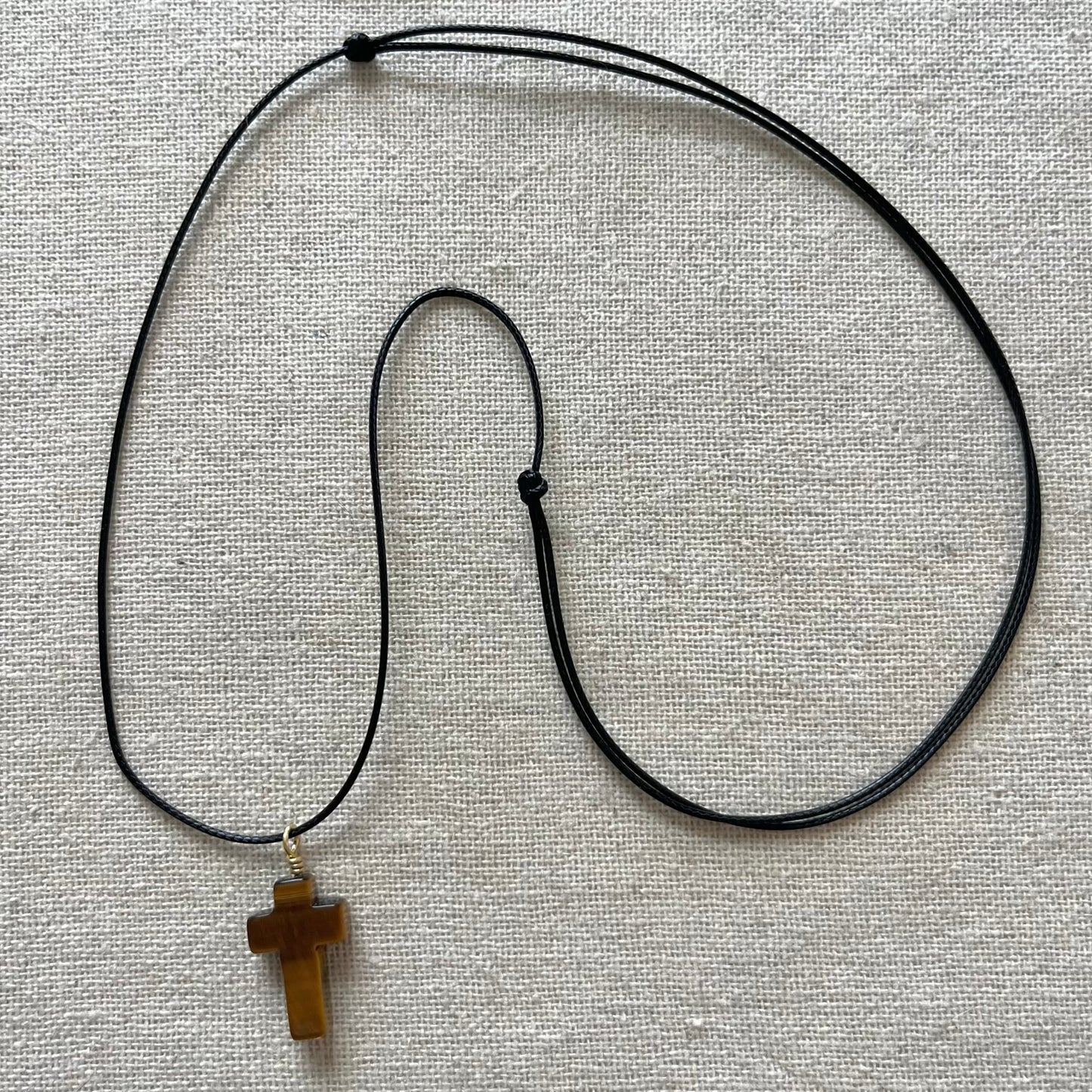 Faith & Protection Cross Pendant - Tiger Eye