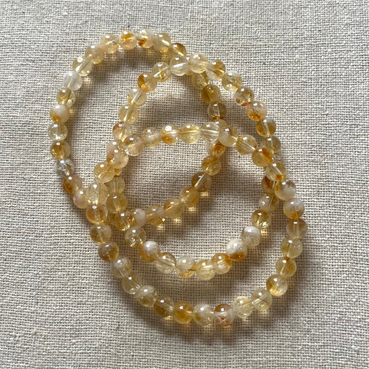 Citrine 6mm Beaded Bracelet - Abundance