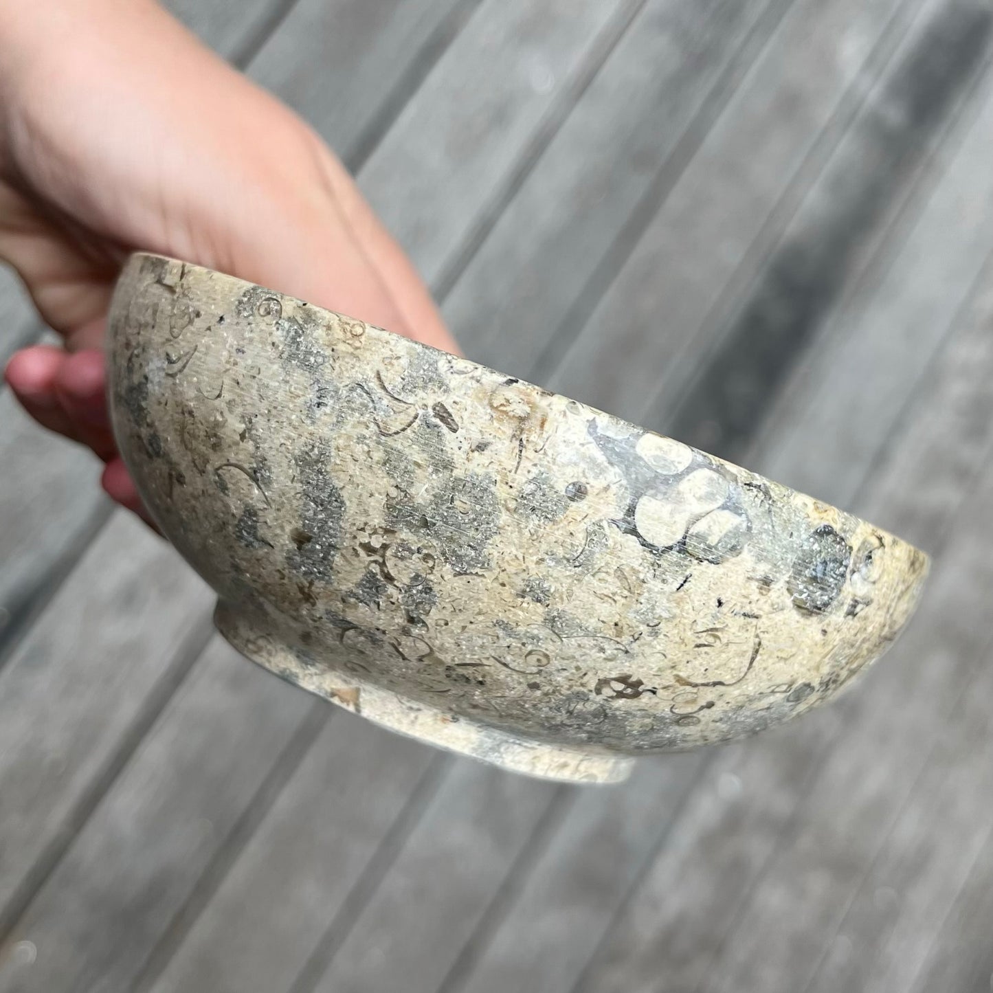 Fossil Stone Large Crystal Bowl - Protection, Grounding