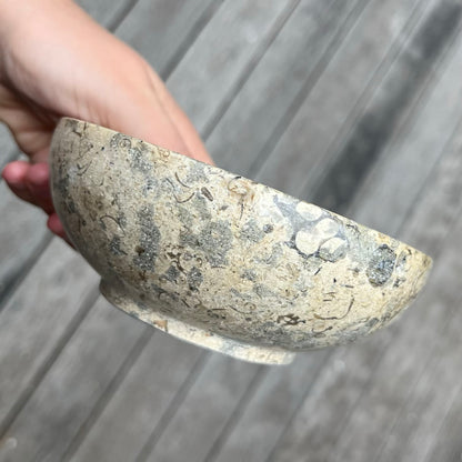 Fossil Stone Large Crystal Bowl - Protection, Grounding