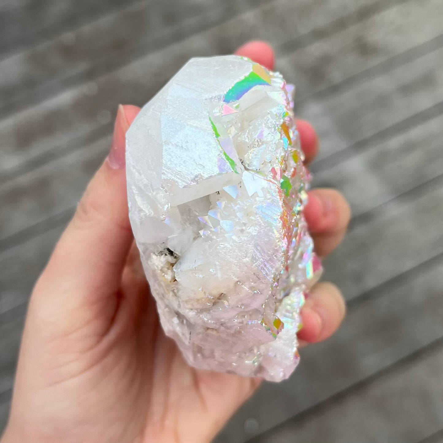 Angel Aura Quartz Large Heart Crystal - Joy, Ethereal, Emotional Healing