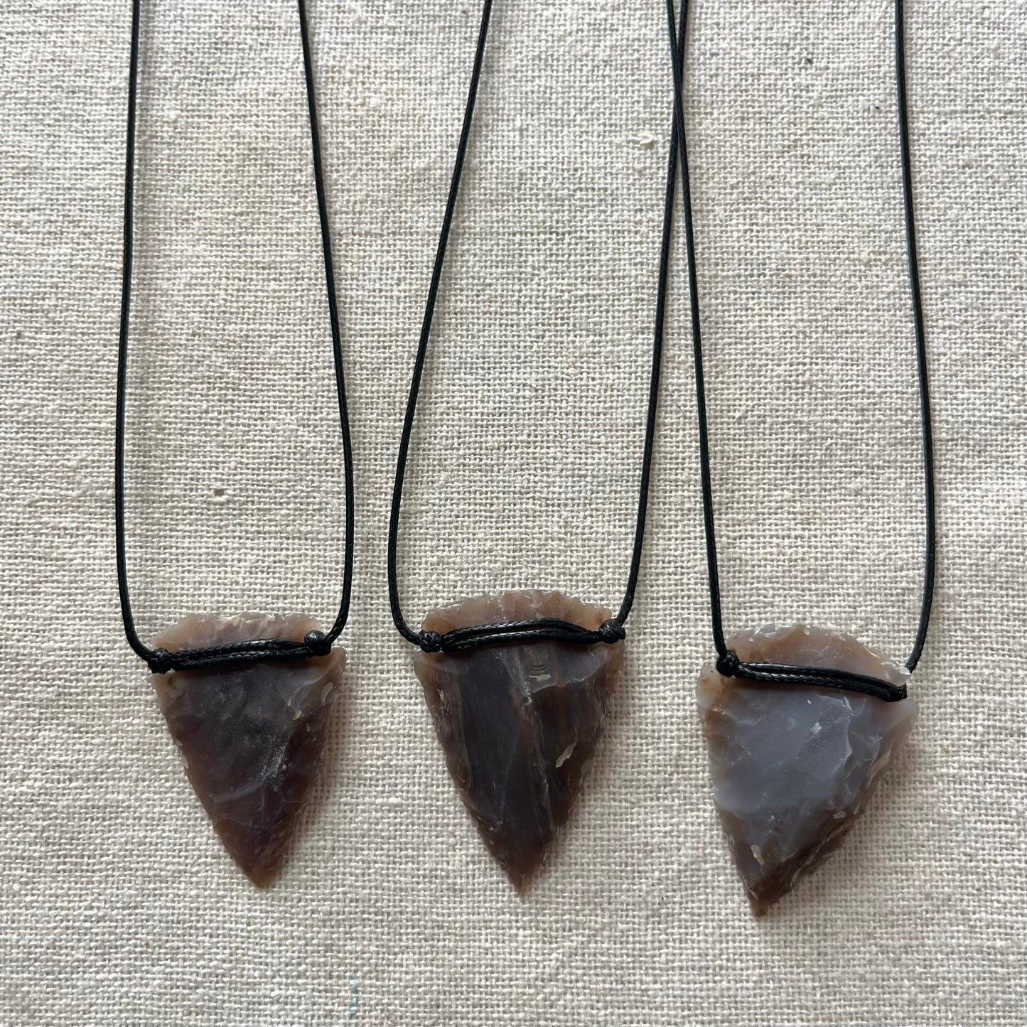 Arrow Point Large Pendant - Brown Agate