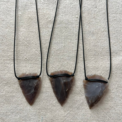 Arrow Point Large Pendant - Brown Agate
