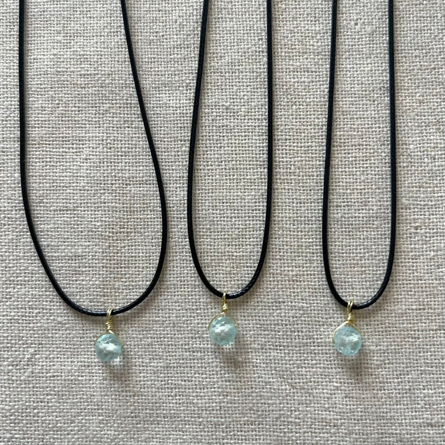 Mini Geo Pendant - Blue Topaz