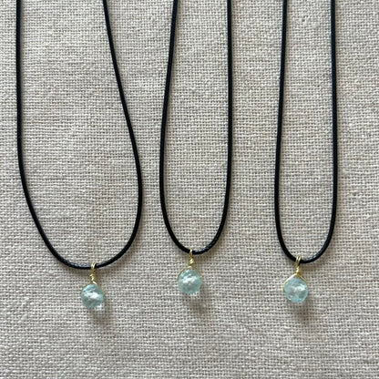 Mini Geo Pendant - Blue Topaz