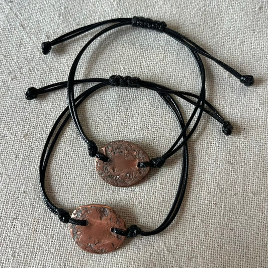 Copper Oval Cord Bracelet - Energy, Vitality, Balance