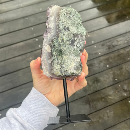 Amethyst Cluster on Metal Stand