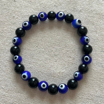 Armour Evil Eye Bracelet - Obsidian