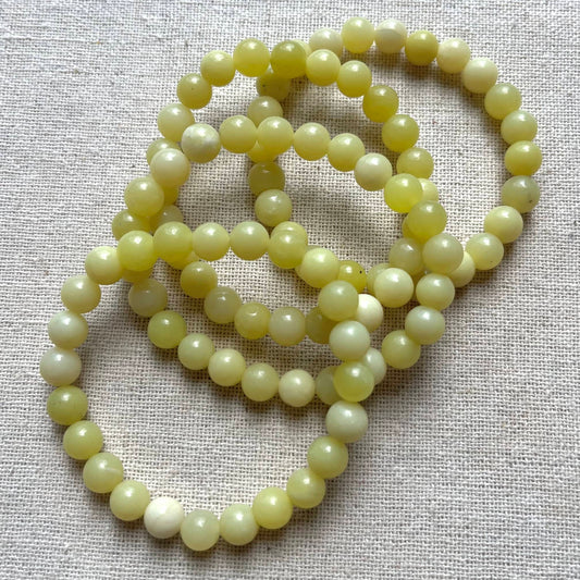Lemon Jade 8mm Beaded Bracelet - Luck