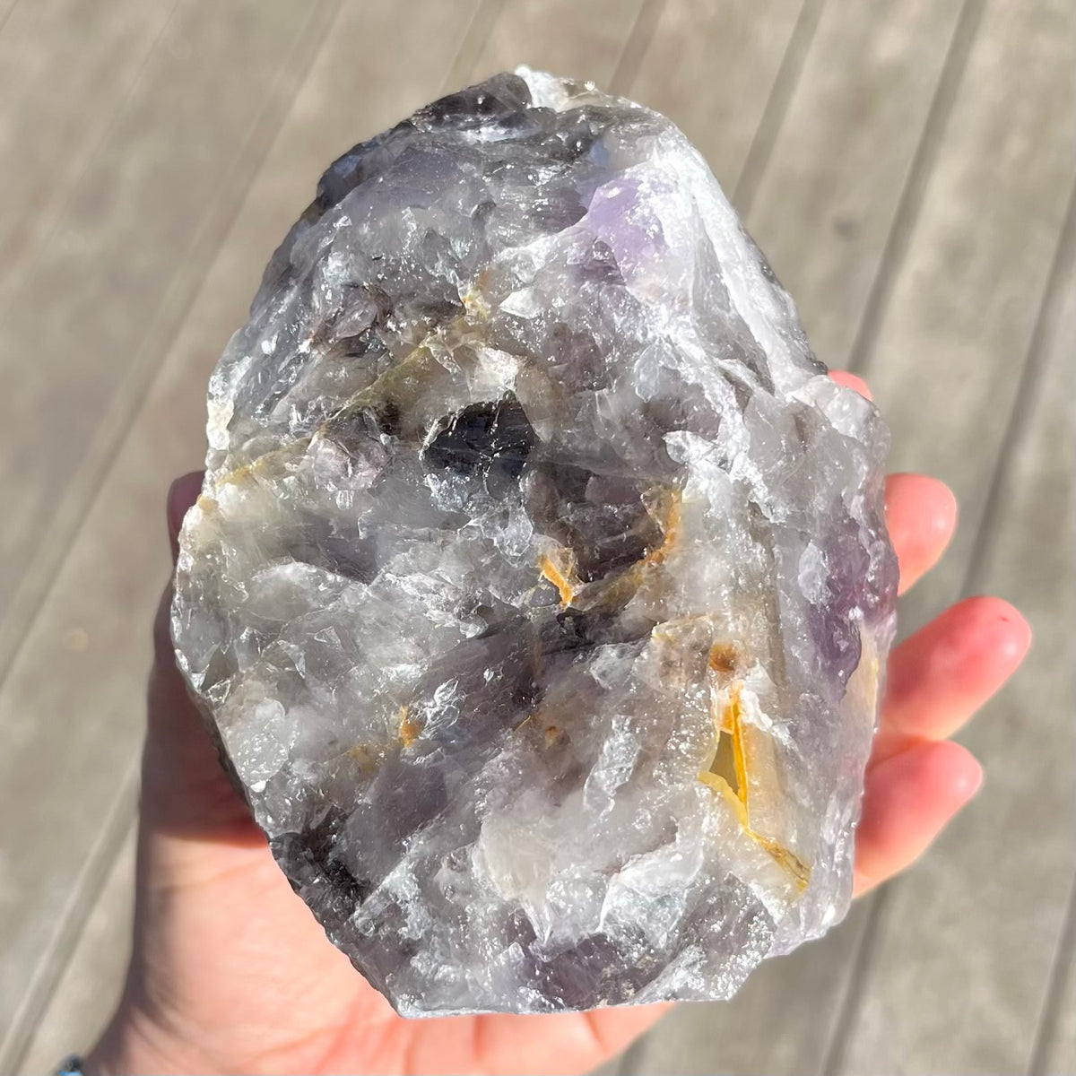 Smoky Amethyst Large Base-Cut Crystal – Calm, Protection & Balance