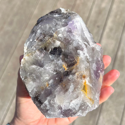 Smoky Amethyst Large Base-Cut Crystal – Calm, Protection & Balance
