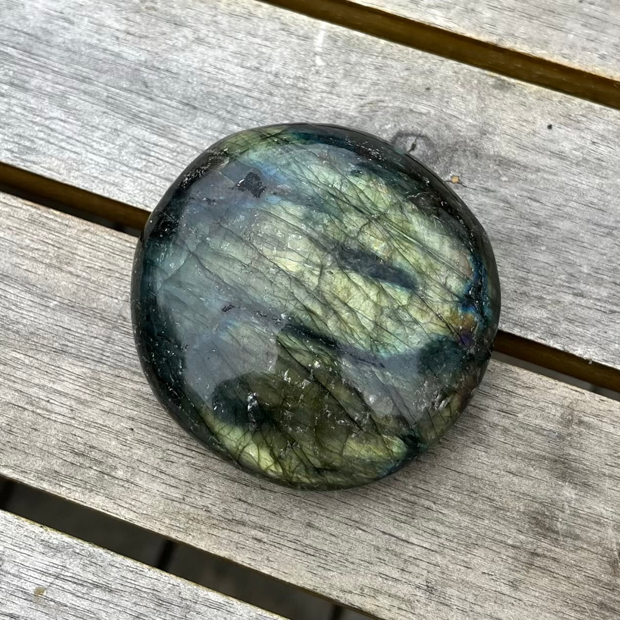 Labradorite Palm Stone Crystal - Protective, Mystical, Transformative