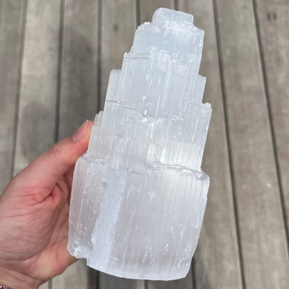 Selenite Large Raw Tower Crystal - High Vibe, Protection, Spiritual Connection