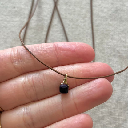 Mini Geo Pendant - Purple Tiger Eye