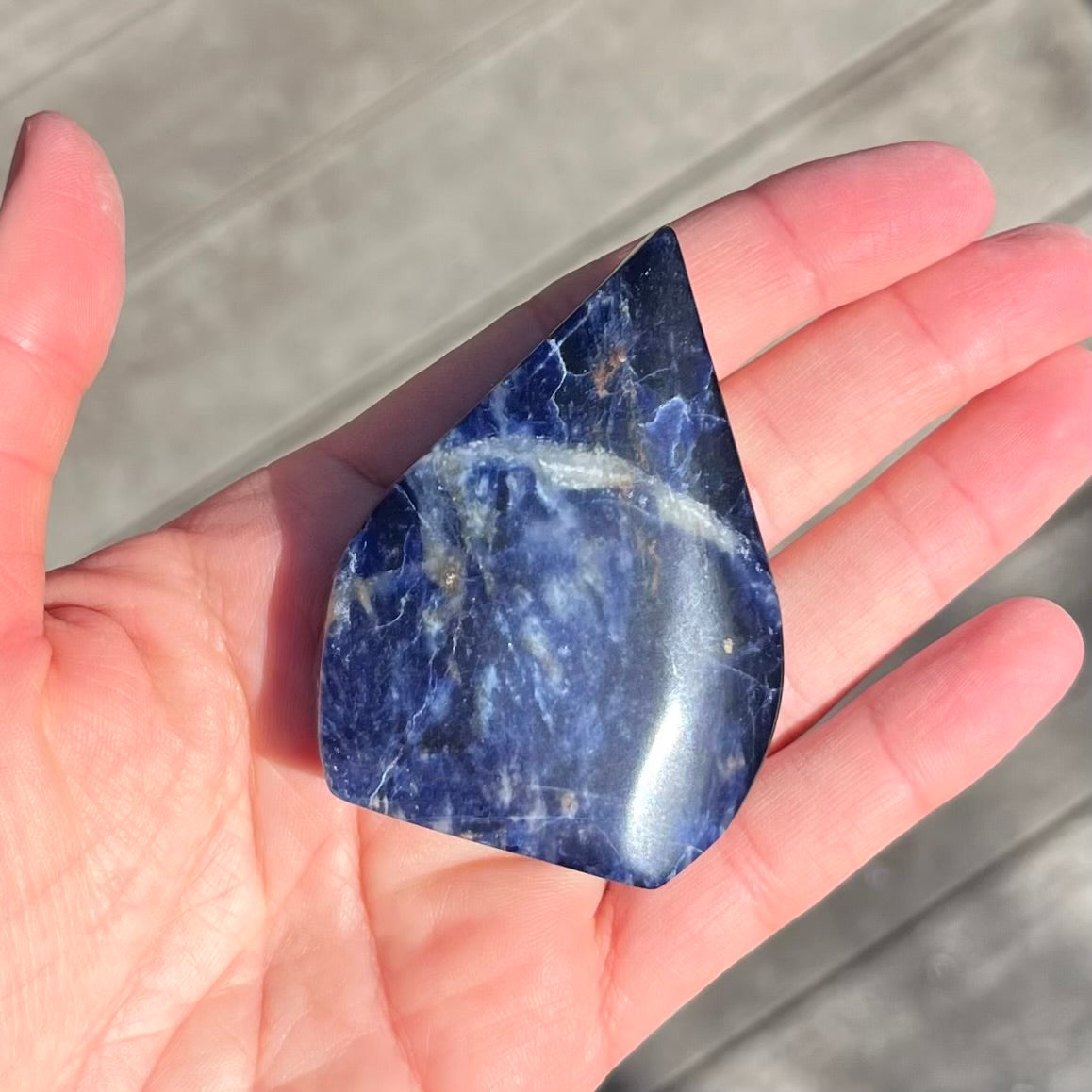 Sodalite Medium Flame Crystal - Insight, Calm, Grounding