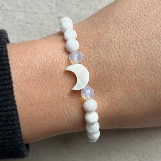 Lunar Spirit Bracelet - Moonstone & Opalite