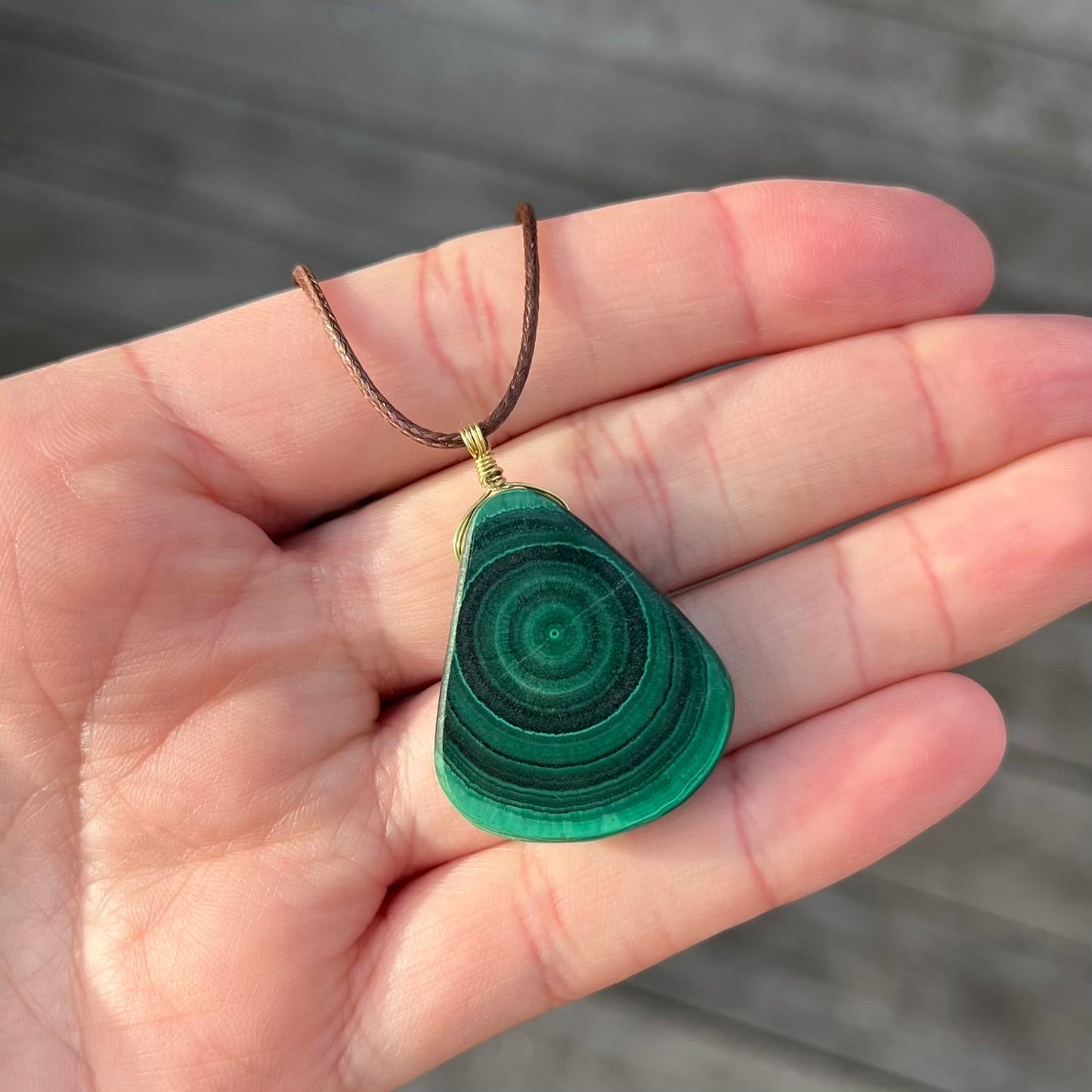 Malachite Swirl Pendant - ONE OF A KIND