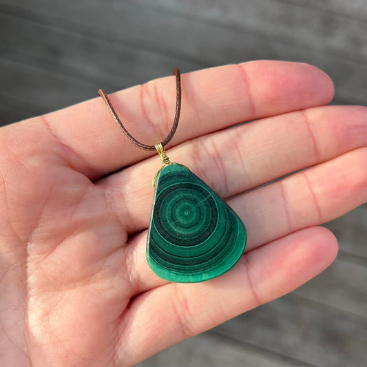 Malachite Swirl Pendant - ONE OF A KIND