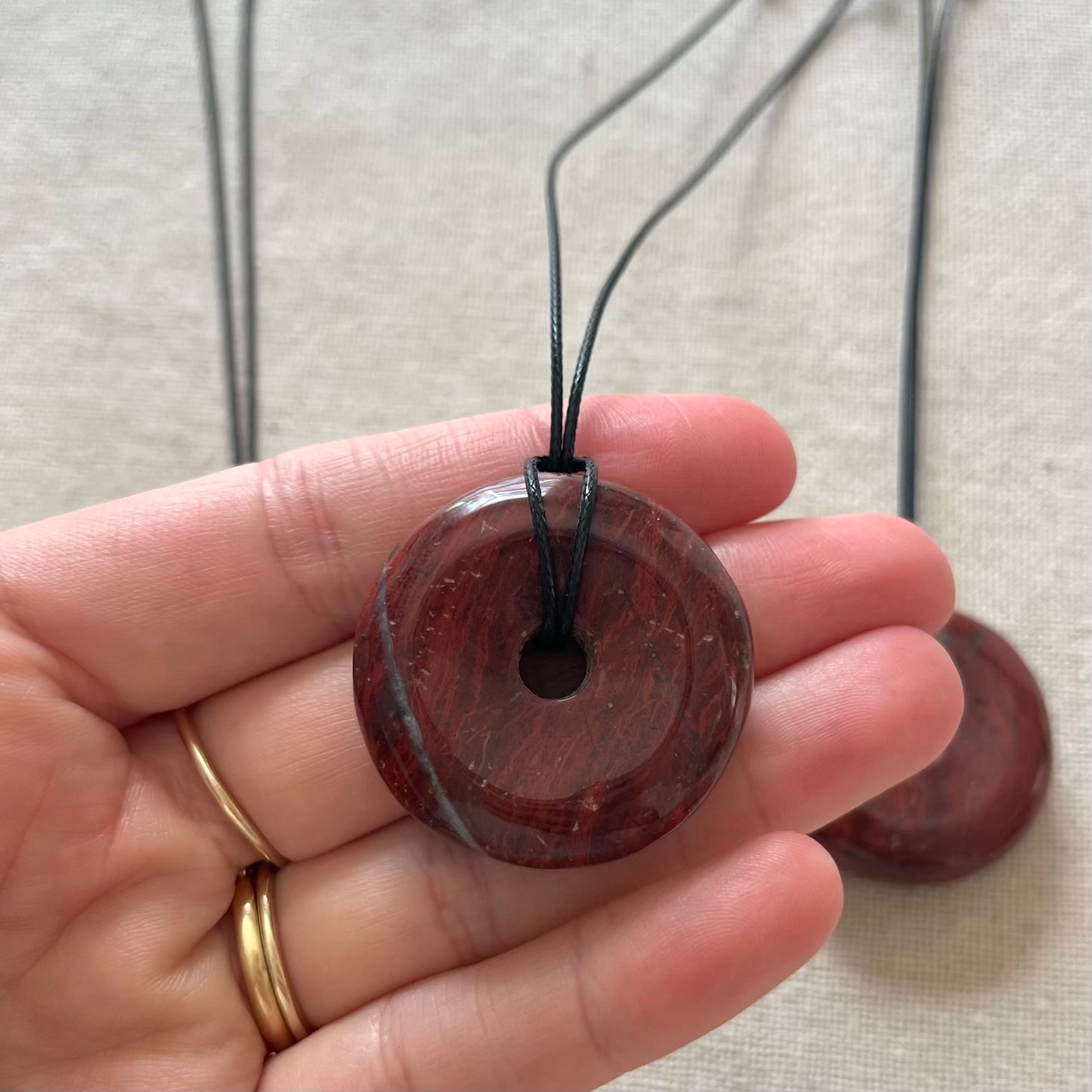 Circle of Light Pendant - Red Jasper