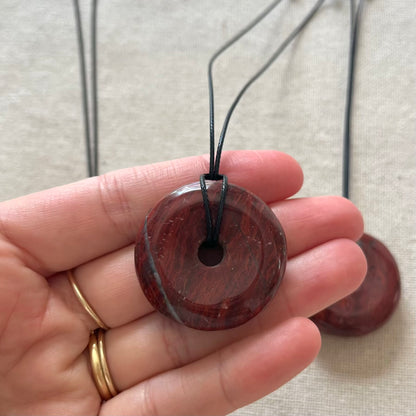 Circle of Light Pendant - Red Jasper