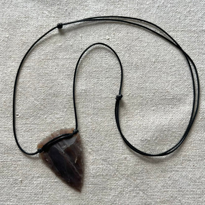 Arrow Point Large Pendant - Brown Agate