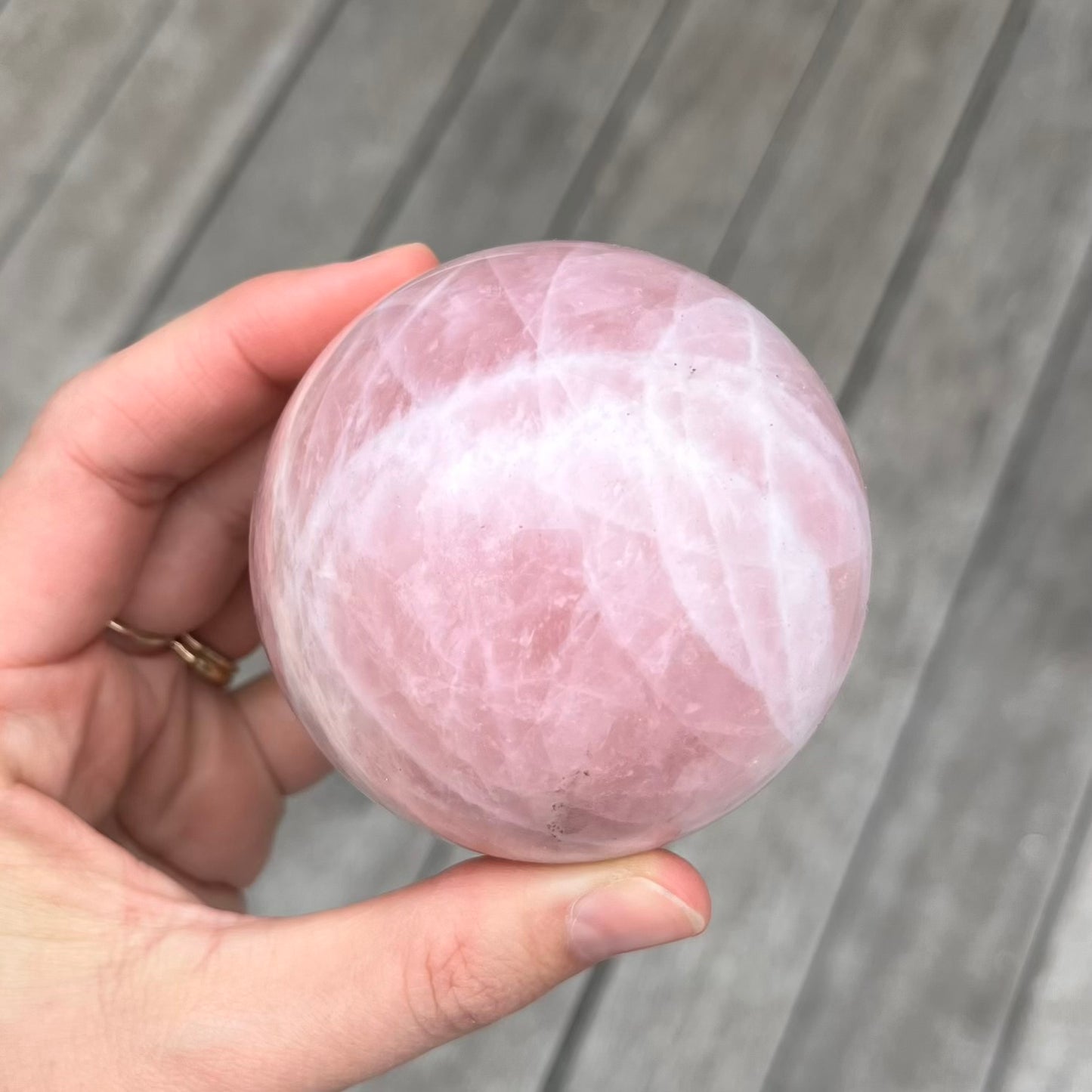 Rose Quartz Large Sphere Crystal - Unconditional Love, Emotional Healing
