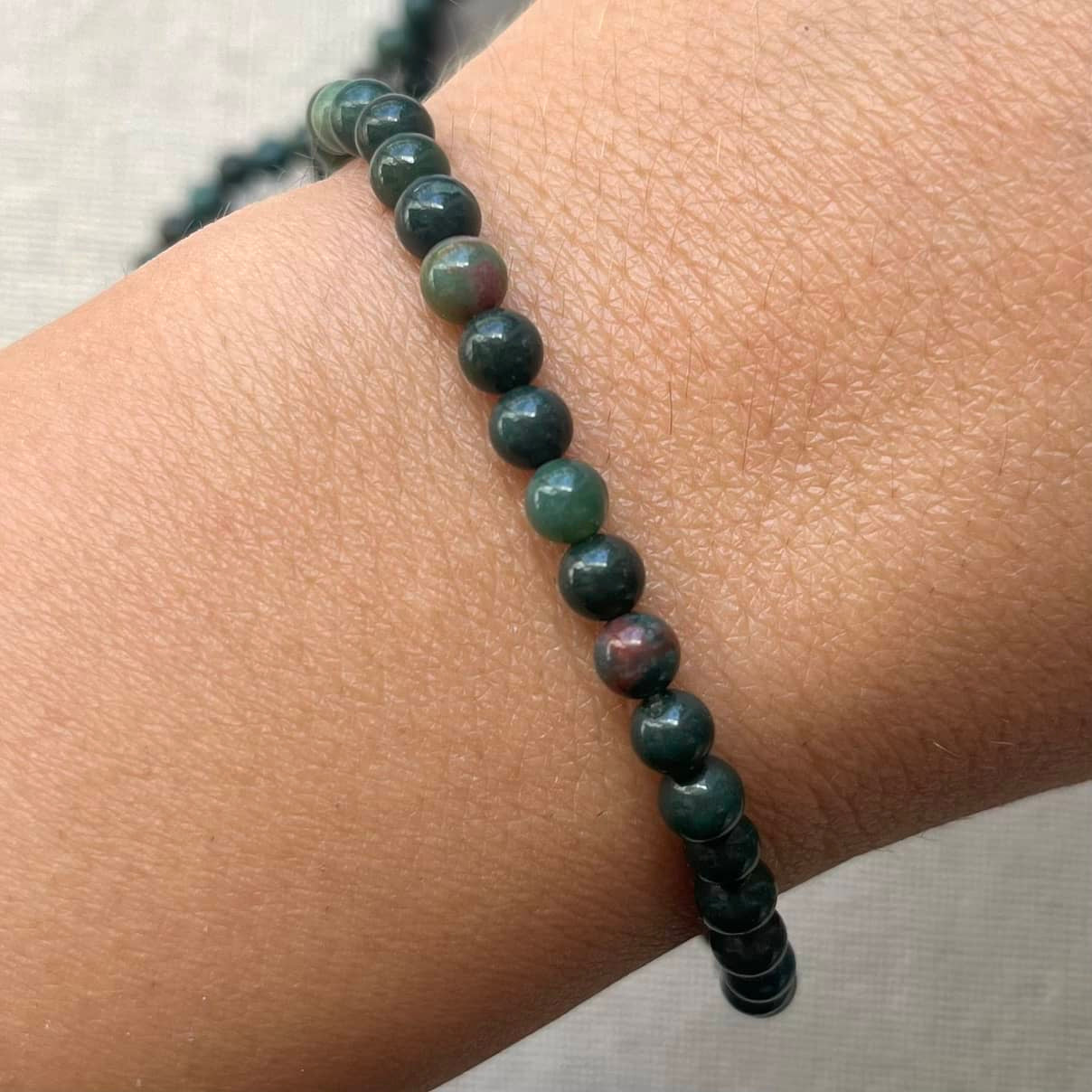 Bloodstone 4mm Beaded Bracelet - Purify