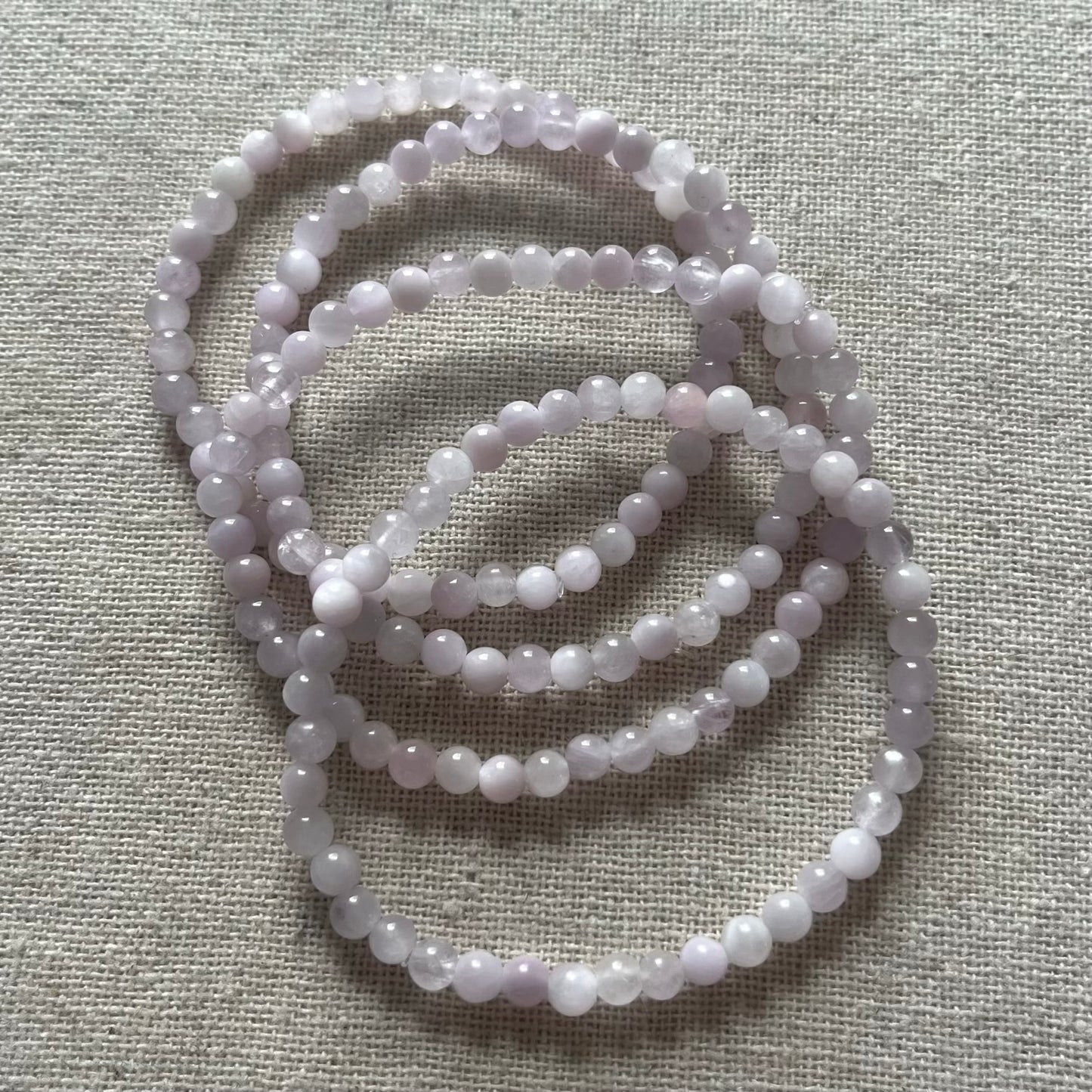 Kunzite 4mm Beaded Bracelet - Emotional Healing