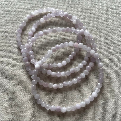 Kunzite 4mm Beaded Bracelet - Emotional Healing