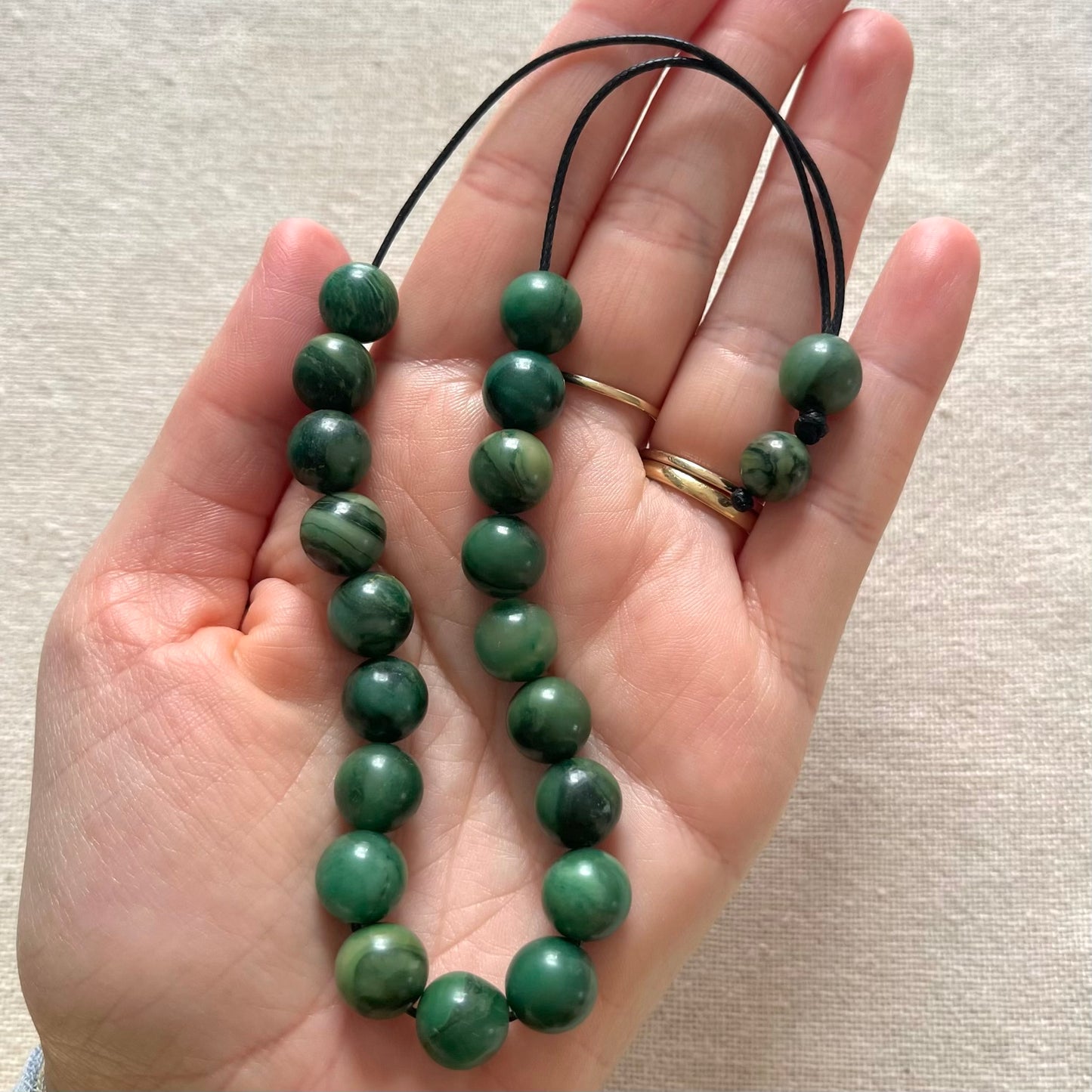 Komboloi Worry Beads - Green Jade